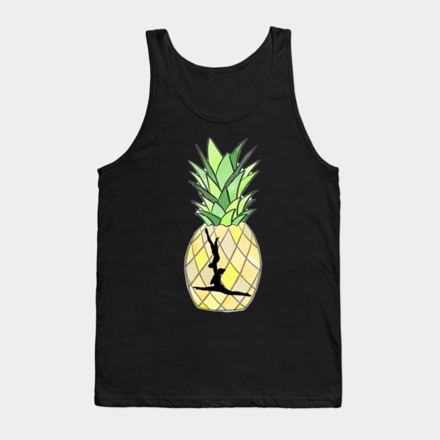 A women’s pair in front of a pineapple Tank Top by artsyreader